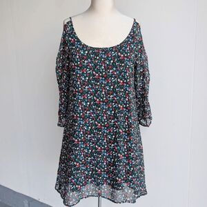 Floral Cold Shoulder Dress